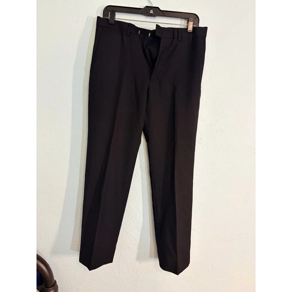 Banana Republic Italian Super 110's Wool Dress Pants Black 31x29 Flat Front